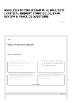 NSGD 2216 MIDTERM EXAM M1-4 2026&sol;2027 &vert; CRITICAL INQUIRY STUDY GUIDE&comma; EXAM REVIEW & PRACTICE QUESTIONS