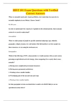 HIST 101 Exam Questions with Verified&NewLine;Correct Answers