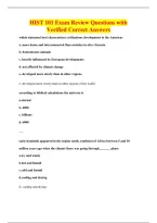 HIST 101 Exam Review Questions with&NewLine;Verified Correct Answers