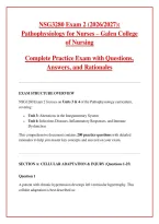 NSG3280 Exam 2 Pathophysiology for Nurses &lpar;Galen College of Nursing&rpar; PDF &ndash; Complete Practice Exam with Questions&comma; Answers & Detailed Rationales &vert; 2026&sol;2027 Edition &vert; Instant Download