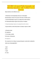 NSG5003 Advanced Patho Immunity and&NewLine;Infection Questions with Verified Correct&NewLine;Answers