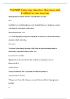NSG5003 Endocrine disorders Questions with&NewLine;Verified Correct Answers