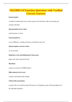 NSG5003 GI Function Questions with Verified&NewLine;Correct Answers