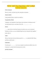 NUSC 1165 Chea Questions with Verified&NewLine;Correct Answers