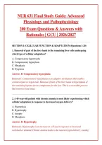 NUR 631 Final Study Guide PDF &ndash; Advanced Physiology and Pathophysiology &vert; 200 Exam Questions & Answers with Rationales &vert; GCU 2026&sol;2027 &vert; Instant Download