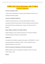 X100 CGSC Exam Questions with Verified&NewLine;Correct Answers