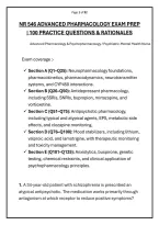 NR 546 ADVANCED PHARMACOLOGY EXAM PREP &NewLine;&vert; 100 PRACTICE QUESTIONS & RATIONALES &NewLine;Advanced Pharmacology & Psychopharmacology &sol; Psychiatric-Mental Health Nurse 