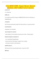 UGA RMIN 5100S - Exam 2 Review &lpar;Brown&rpar;&NewLine;Questions with Verified Correct Answers