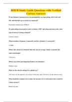 ROUB Study Guide Questions with Verified&NewLine;Correct Answers