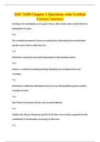 SOC S100 Chapter 1 Questions with Verified&NewLine;Correct Answers