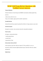 NUSC 1165 Exam Review Questions with&NewLine;Verified Correct Answers