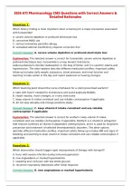 2026 ATI Pharmacology CMS Questions with Correct Answers &&NewLine;Detailed Rationales