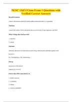 NUSC 1165 UConn Exam 1 Questions with&NewLine;Verified Correct Answers