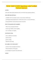 NUSC 1165 UCONN Questions with Verified&NewLine;Correct Answers