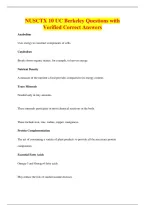NUSCTX 10 UC Berkeley Questions with&NewLine;Verified Correct Answers
