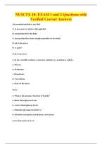 NUSCTX 10&colon; EXAM 1 and 2 Questions with&NewLine;Verified Correct Answers