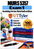 NURS 5357 Exam 1 &ndash; Neurobiology&colon; Mental Health & Illness &lpar;2026&sol;2027&rpar; Q&A &vert; UT Tyler A&plus; Guarantee