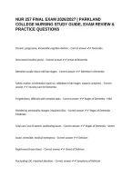 NUR 257 FINAL EXAM 2026&sol;2027 &vert; NURSING STUDY GUIDE&comma; EXAM REVIEW & PRACTICE QUESTIONS
