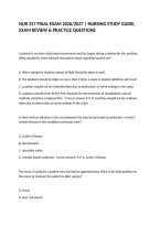 NUR 257 GALEN EXAM 1 2026&sol;2027 &vert; AGING & CHRONIC ILLNESS NURSING STUDY GUIDE & EXAM REVIEW