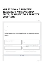 NUR 257 EXAM 3 PRACTICE 2026&sol;2027 &vert; NURSING STUDY GUIDE&comma; EXAM REVIEW & PRACTICE QUESTIONS