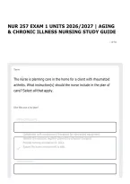 NUR 257 EXAM 1 UNITS 2026&sol;2027 &vert; AGING & CHRONIC ILLNESS NURSING STUDY GUIDE