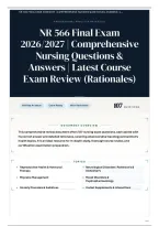 NR 566 Final Exam 2026&sol;2027 &vert; Comprehensive Nursing Questions & Answers &vert; Latest Course Exam Review &lpar;Rationales&rpar;
