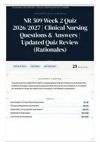 NR 509 Week 2 Quiz 2026&sol;2027 &vert; Clinical Nursing Questions & Answers &vert; Updated Quiz Review &lpar;Rationales&rpar;