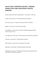 NUR 257 EXAM 1 &lpar;GERIATRICS&rpar; 2026&sol;2027 &vert; GERIATRIC NURSING STUDY GUIDE&comma; EXAM REVIEW & PRACTICE QUESTIONS