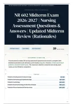 NR 602 Midterm Exam 2026&sol;2027 &vert; Nursing Assessment Questions & Answers &vert; Updated Midterm Review &lpar;Rationales&rpar;