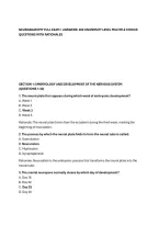 NEUROANATOMY FULL EXAM &plus; ANSWERS&colon; 200 UNIVERSITY LEVEL MULTIPLE CHOICE&NewLine;QUESTIONS WITH RATIONALES