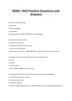 BSNC 1020 MIDTERM Exam Questions &NewLine;and Answers