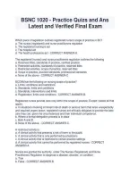BSNC 1020 Practice Questions and &NewLine;Answers