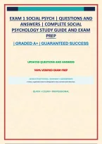 EXAM 1 SOCIAL PSYCH &vert; QUESTIONS AND ANSWERS &vert; COMPLETE SOCIAL PSYCHOLOGY STUDY GUIDE AND EXAM PREP