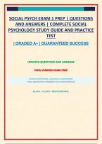SOCIAL PSYCH EXAM 1 PREP &vert; QUESTIONS AND ANSWERS &vert; COMPLETE SOCIAL PSYCHOLOGY STUDY GUIDE AND PRACTICE TEST