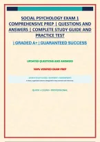 SOCIAL PSYCHOLOGY EXAM 1 COMPREHENSIVE PREP &vert; QUESTIONS AND ANSWERS &vert; COMPLETE STUDY GUIDE AND PRACTICE TEST