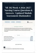 NR 302 Week 4 2026&sol;2027 &vert; Nursing Course Questions & Answers &vert; Updated Module Assessment &lpar;Rationales&rpar;