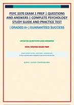 PSYC 3370 EXAM 1 PREP &vert;  PSYCHOLOGY STUDY GUIDE