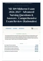 NR 509 Midterm Exam 2026&sol;2027 &vert; Advanced Nursing Questions & Answers &vert; Comprehensive Exam Review &lpar;Rationales&rpar;