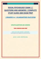 SOCIAL PSYCHOLOGY EXAM 1 &vert; QUESTIONS AND ANSWERS &vert; COMPLETE STUDY GUIDE AND EXAM PREP