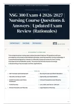 NSG 300 Exam 4 2026&sol;2027 &vert; Nursing Course Questions & Answers &vert; Updated Exam Review &lpar;Rationales&rpar;
