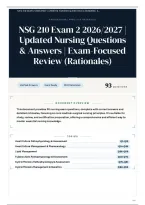 NSG 210 Exam 2 2026&sol;2027 &vert; Updated Nursing Questions & Answers &vert; Exam-Focused Review &lpar;Rationales&rpar;
