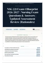 NSG 221 Exam 1 Blueprint 2026&sol;2027 &vert; Nursing Exam Questions & Answers &vert; Updated Assessment Review &lpar;Rationales&rpar;