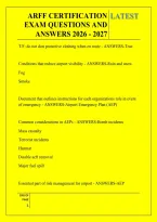 ARFF CERTIFICATION &NewLine;EXAM QUESTIONS AND &NewLine;ANSWERS 2026 - 2027
