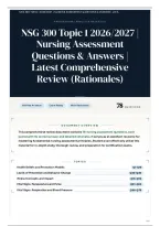 NSG 300 Topic 1 2026&sol;2027 &vert; Nursing Assessment Questions & Answers &vert; Latest Comprehensive Review &lpar;Rationales&rpar;