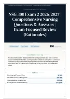 NSG 300 Exam 2 2026&sol;2027 &vert; Comprehensive Nursing Questions & Answers &vert; Exam-Focused Review &lpar;Rationales&rpar;