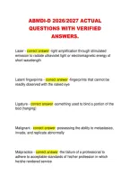 ABMDI-D 2026&sol;2027 ACTUAL &NewLine;QUESTIONS WITH VERIFIED &NewLine;ANSWERS&period; 
