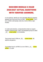 BIOCHEM MODULE 6 EXAM &NewLine;2026&sol;2027 ACTUAL QUESTIONS &NewLine;WITH VERIFIED ANSWERS&period;