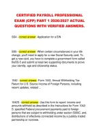 CERTIFIED PAYROLL PROFESSIONAL &NewLine;EXAM &lpar;CPP&rpar; PART 1 2026&sol;2027 ACTUAL &NewLine;QUESTIONS WITH VERIFIED ANSWERS&period;