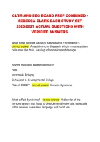 CLTM AND EEG BOARD PREP COMBINED - &NewLine;REBECCA CLARK-BASH STUDY SET &NewLine;2026&sol;2027 ACTUAL QUESTIONS WITH &NewLine;VERIFIED ANSWERS&period;