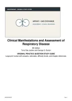 TEST BANK FOR Clinical Manifestations and Assessment of Respiratory Disease&comma; 9th Edition&NewLine;This Clinical Manifestations and Assessment of Respiratory Disease&comma; 9th Edition study document helps students review respiratory assessment&comma; disease processes&comma; clini